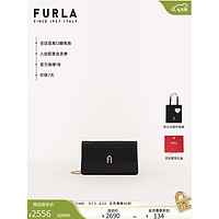 FURLA 芙拉 [七夕节礼物]FURLA DIAMANTE牛皮迷你女士通勤链条单肩小方包 黑色