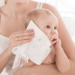 Purcotton 全棉时代 3条特惠装婴儿宝宝口水巾纯棉儿童洗脸毛巾手绢纱布手帕