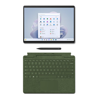 Microsoft微软Surface Pro 9 亮铂金+森野绿带触控笔键盘盖 i7 16G+1T 二合一游戏平板 13英寸120Hz屏 笔记本电脑