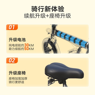 雅迪 Yadea代驾UFOmini折叠电动自行车36V锂电前后碟刹都市通勤男女通用代步 UFO PRO复古智能版 奶咖白