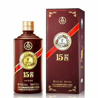 五粮液 53度酱香型高度白酒 粮食酒 15酱 手工版 500ml*2瓶