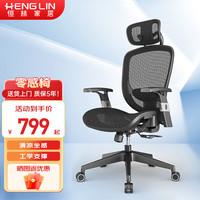 恒林家居 HENGLIN家居  Zero电脑椅人体工学椅办公椅升降转椅 HLC-0088无搁脚