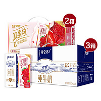 蒙牛特仑苏纯牛奶250ml×12盒*3+蒙牛真果粒牛奶饮品（草莓）250g×12*2