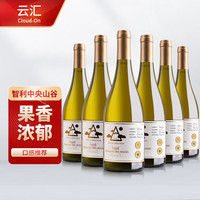 云汇 干型白葡萄酒 智利原瓶进口中央山谷霞多丽Chardonnay莎当妮干白 整箱6支装*750ml