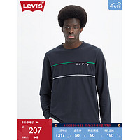 LEVI 's李维斯23新品男士字母刺绣卫衣黑色百搭休闲潮流简约时尚 黑色 A6276-0000 L