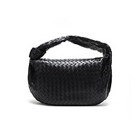 BOTTEGA VENETA 女士黑色BV JODIE手袋编织皮革圆形hobo包 七夕礼物