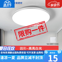 欧普京营led长方客厅灯吸顶灯大气现代简约大气家用圆形卧室过道阳台 圆30CM白光18vv