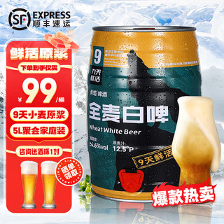  青焰 鲜活全麦 原浆啤酒  听装 5000mL