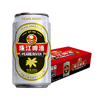 抖音超值购：珠江啤酒 珠江12°P 经典老珠江国产啤酒 330mL*12罐整箱装