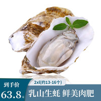 勋康海 牡蛎生蚝乳山鲜活现捕生蚝高品质生蚝特大贝壳即食海鲜 约13-16个 净重4斤