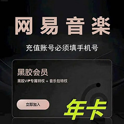 NetEase CloudMusic 网易云音乐 黑胶vip会员年卡 12个月