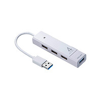 SANWA SUPPLY 山业 USB集线器连击USB3.1Gen1x1端口USB2.03端口 白色/黑色 稳定传输