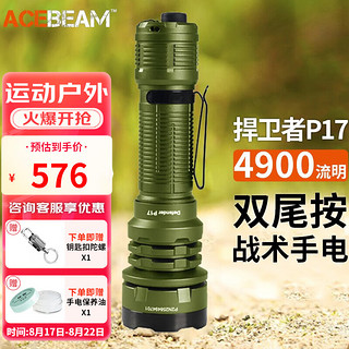 ACEBEAM捍卫者P17手电筒强光超亮4900流明战术双尾按户外搜索巡逻防卫 P17绿色