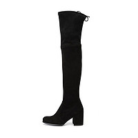 STUART WEITZMAN SW礼物女靴 过膝长靴TIELAND BLACK SUEDE 36码