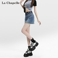 La Chapelle 高腰显瘦小个子设计感毛边小众短裙L3K115550
