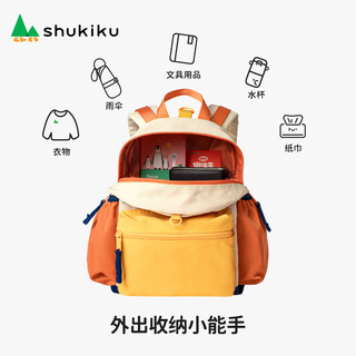 SHUKIKU 儿童书包1-3年级小学生书包超轻防泼水透气背包桃子果汁M+码