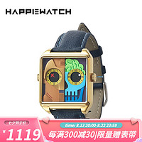 HappieWatch 新款机械体 小众潮流小怪兽手表石英防水腕表 七夕礼物送男友 小壳素皮