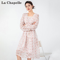 La Chapelle 长袖碎花连衣裙法式蕾丝花边长裙L3W0342302