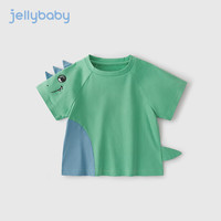 JELLYBABY宝宝夏装童装儿童运动上衣夏季男童恐龙t恤短袖 绿色 100cm