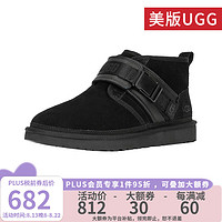 UGG 美版 秋冬款男士时尚靴靴子纽姆搭扣休闲雪地靴 1118570 BLK-黑色 45