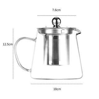拜杰玻璃茶壶 泡茶壶飘逸杯茶具带过滤网花茶水分离壶煮茶器 450ml