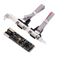 乐扩 M2转2口RS232串口卡DB9针扩展卡B/M KEY转接卡信创麒麟国产化