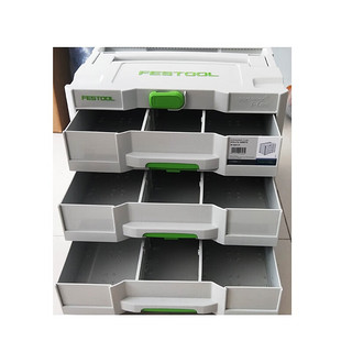 FESTOOL 费斯托工具箱 事事坦工具箱盒SYS1-4TL五金工具箱滚轮滑车 SORT 3抽屉箱  200119