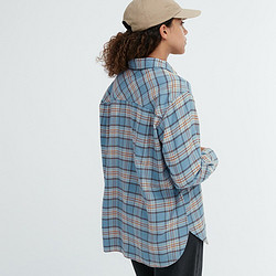 uniqlo优衣库女装法兰绒格子衬衫长袖薄外套衬衣秋新款465933465932