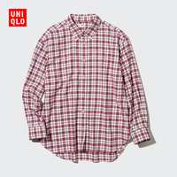 优衣库 女装 法兰绒格纹衬衫(长袖 衬衣内搭外穿) 458343 UNIQLO