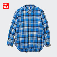优衣库 女装 法兰绒格纹衬衫(长袖 衬衣内搭外穿) 457499 UNIQLO