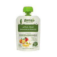 bittiko 贝爱其味 果泥辅食 水果泥 宝宝零食 苹果雪梨香蕉甜橙泥100g