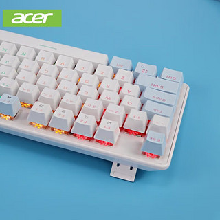 acer 宏碁 机械键盘鼠标套装87键/104键拼色有线键盘游戏办公笔记本台式电脑键盘 104键蓝白(茶轴)