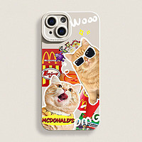 iPhone6-14系列 墨镜猫咪手机壳 白色 iPhone14