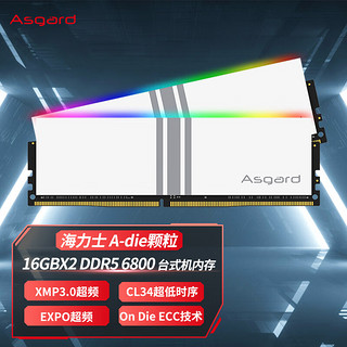 Asgard 阿斯加特 32GB(16Gx2)套 DDR5 6800 台式机内存条 RGB灯条-女武神·瓦尔基里