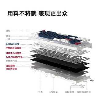 FL·ESPORTS 腹灵 FL980V2有线蓝牙2.4G三模无线机械键盘 三模OEM高度-全键可换轴