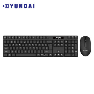 现代（HYUNDAI）键鼠套装 无线键鼠套装 办公键盘鼠标套装 防泼溅 黑色 HY-5006