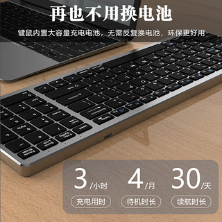 方正科技(iFound)228DB蓝牙键盘 无线可充电超薄无线2.4GHz台式机笔记本平板电脑手机安静办公游戏键盘