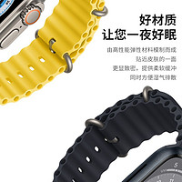 适用苹果手表iwatch8表带apple watch7手表带ultra海洋S7硅胶S6男女款S8新款6运动5智能配件S5腕带SE秋冬49mm