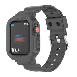 KEZTNG 适用apple watch9手表表带iwatch8/7/6/5/4/3透明保护套一体苹果手表带se硅胶S7防摔S5男女款49个性s6配件s8