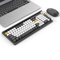 MageGee V630 无线舒适键盘 商务办公键盘鼠标 旋钮键盘鼠标套装 薄膜键盘键鼠 笔记本台式电脑键盘 灰白色