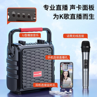 Newmine 纽曼 k77无线蓝牙音箱 户外大音量广场舞音响内置声卡 黑色