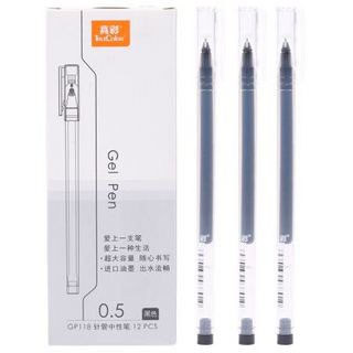 truecolor 真彩 GP118 拔帽直液式中性笔 黑色 0.5mm 12支装