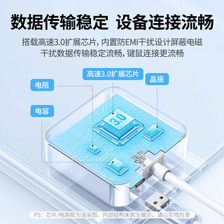 UGREEN 绿联 USB3.0扩展器多接口插头多口集分线器笔记本电脑一拖四typec拓展坞转换接头U盘hub插口