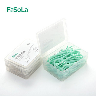 FaSoLa 便携式牙线棒 随身一次性独立包装细牙线剔牙线家庭装50枚
