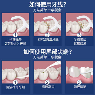 Fawnmum 小鹿妈妈 贵虎牙线棒家庭2袋+1盒 共250支随身便携