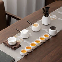 臻惜 羊脂玉白瓷侧把功夫茶具套装家用客厅会客简约陶瓷泡茶杯小套礼盒