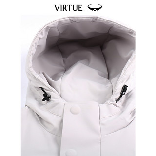 Virtue 富绅 秋冬白鸭绒男士羽绒服休闲中长款连帽保暖防风外套