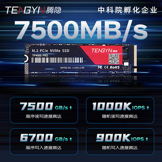 TENGYIN 腾隐 精选长江存储晶圆台式SSDPCIe4.0 NVMe TP4000PRO 4TB 7500MB/S