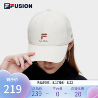 FILA FUSION斐乐潮牌棒球帽中性2023春时尚休闲鸭舌帽运动遮阳帽 乳糖色-BG XS