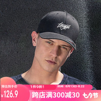 FLEXFIT棒球帽硬顶男士大头围帽子女夏季防晒遮阳帽鸭舌帽潮牌 黑黑XXXL